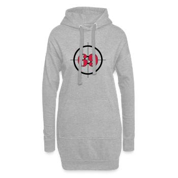 Représente : 69 - Sweat-shirt à capuche long Femme - gris chiné - Devant