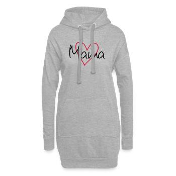 Mama Herz Geschenk Liebe Muttertag - Hoodie-Kleid - Grau meliert - Vorne