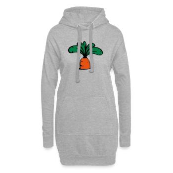 Möhre Icon - Hoodie-Kleid - Grau meliert - Vorne