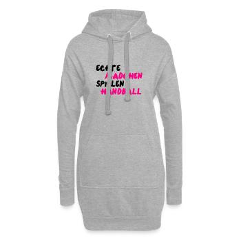 Echte Mädchen spielen Handball - Hoodie-Kleid - Grau meliert - Vorne