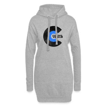 Vinyl Record Retro - Sweat-shirt à capuche long Femme - gris chiné - Devant