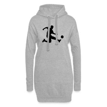 Fussballer - Hoodie-Kleid - Grau meliert - Vorne
