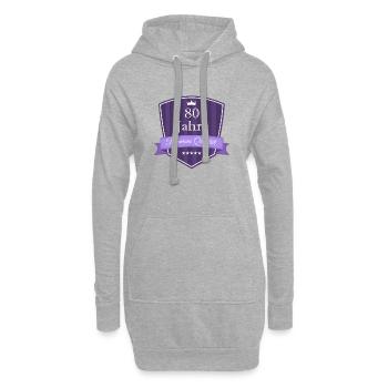Premium 80 lila - Hoodie-Kleid - Grau meliert - Vorne