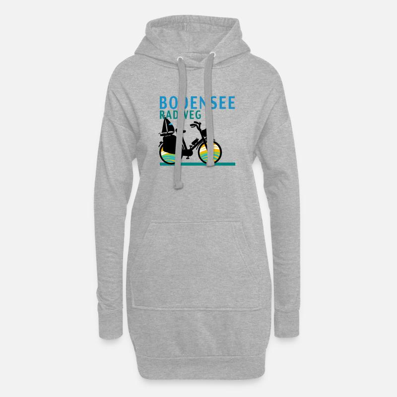 Bodensee-Radweg - Hoodie-Kleid - Grau meliert