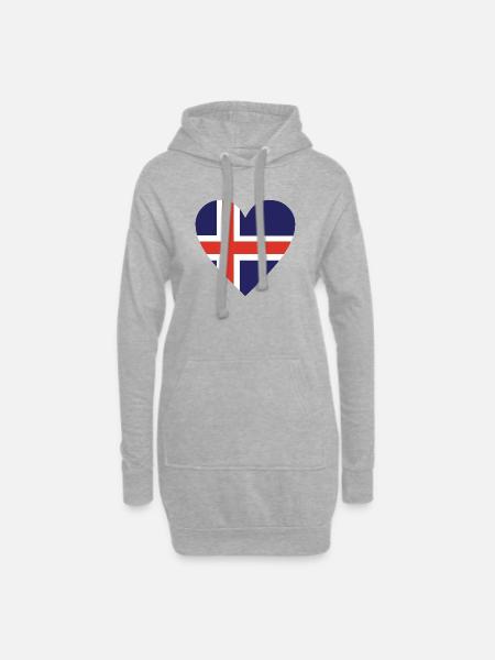 Island - Hoodie-Kleid - Grau meliert