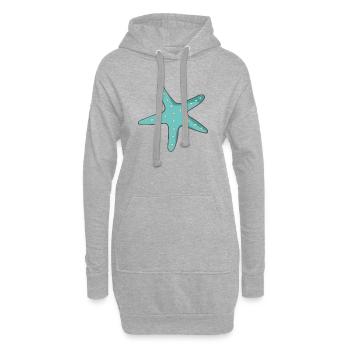 L’étoile de mer - Sweat-shirt à capuche long Femme - gris chiné - Devant
