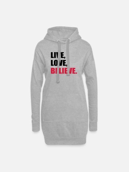 Glaube - Hoodie-Kleid - Grau meliert