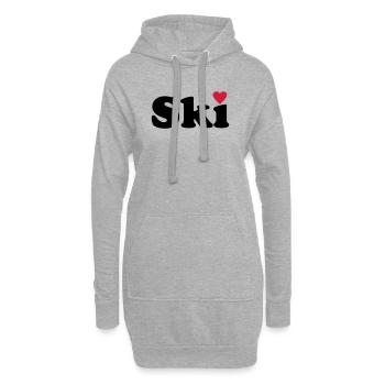 Ski - Hoodie-Kleid - Grau meliert - Vorne