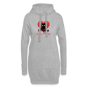Miau Liebe Katzen, Tiere, Fun, Geschenk Sprüche - Hoodie-Kleid - Grau meliert - Vorne