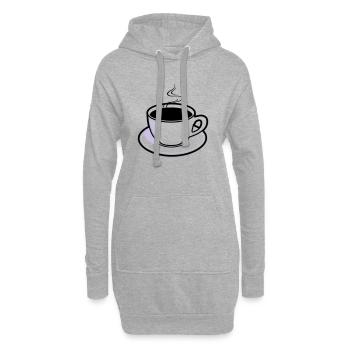 Kaffee, Tasse, Koffein - Hoodie-Kleid - Grau meliert - Vorne
