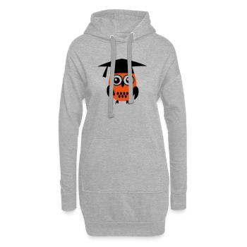 6061912 119208075 Eule - Hoodie-Kleid - Grau meliert - Vorne