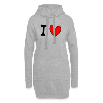 I love - Hoodie-Kleid - Grau meliert - Vorne