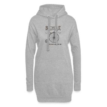 Balade à vélo en ville – Liberté - Sweat-shirt à capuche long Femme - gris chiné - Devant