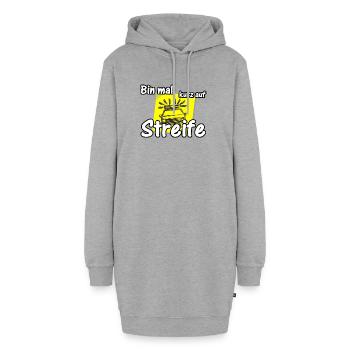 Bin mal kurz auf Streife Polizei, Fun, Geschenk - Hoodie-Kleid - Grau meliert - Vorne