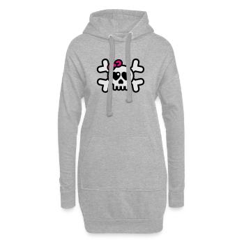 dolly_rodger_3colors - Sweat-shirt à capuche long Femme - gris chiné - Devant