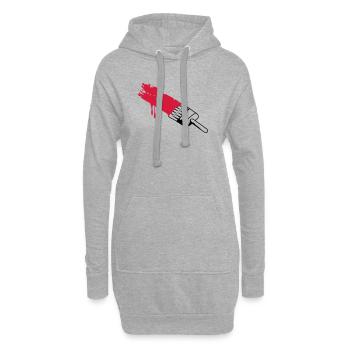 Pinsel mit Farbe - Hoodie-Kleid - Grau meliert - Vorne