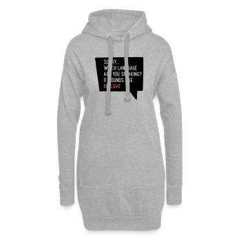 2541614 16060894 bullshit - Sweat-shirt à capuche long Femme - gris chiné - Devant