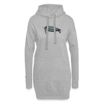 Tortue Lüth Lederschildkröte Lederschildkröte Leder - Hoodie-Kleid - Grau meliert - Vorne