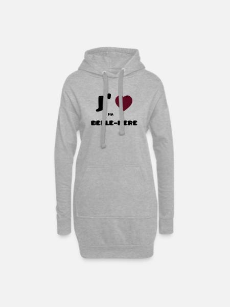 Ich liebe meine Mutter (V) - Hoodie-Kleid - Grau meliert