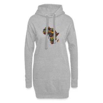 Afrika Kontinent - Hoodie-Kleid - Grau meliert - Vorne