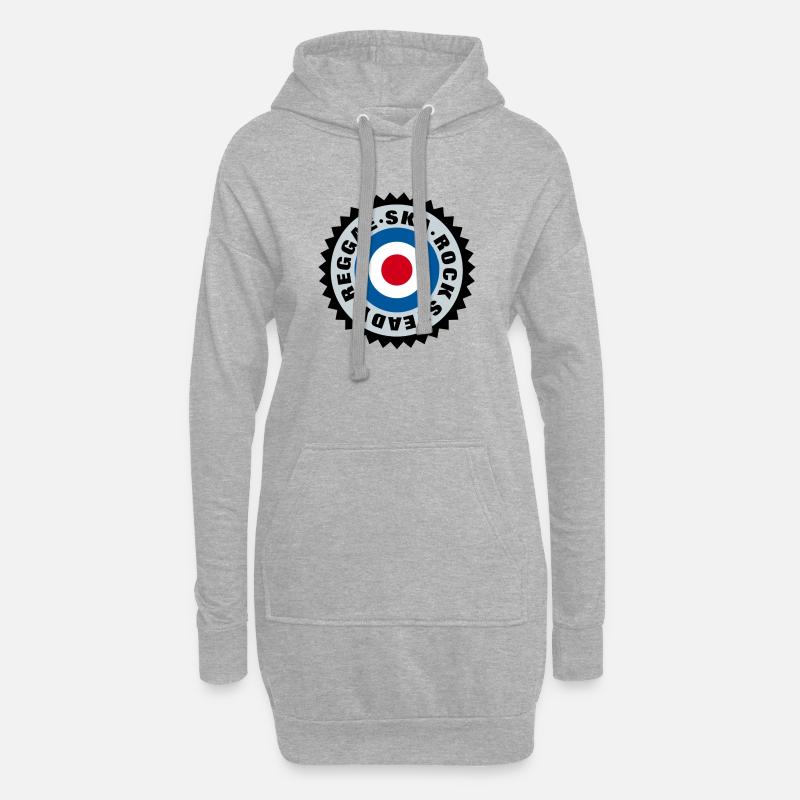 Ska, Rock Steady, Reggae Mod Target - Hoodie-Kleid - Grau meliert