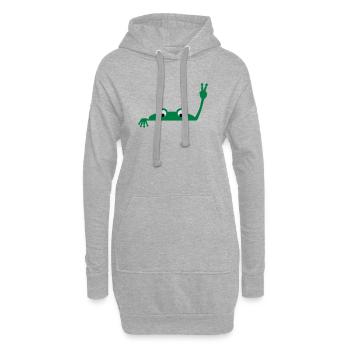 Frog face - Hoodie-Kleid - Grau meliert - Vorne