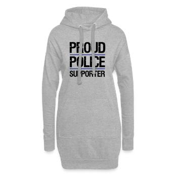 Proud Police Supporter, Polizei, Polizist,Geschenk - Hoodie-Kleid - Grau meliert - Vorne