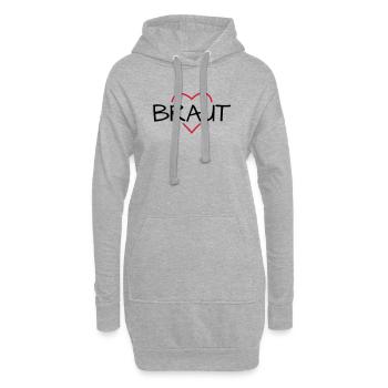 Braut Herz JunggesellinnenabschiedHochzeit - Hoodie-Kleid - Grau meliert - Vorne