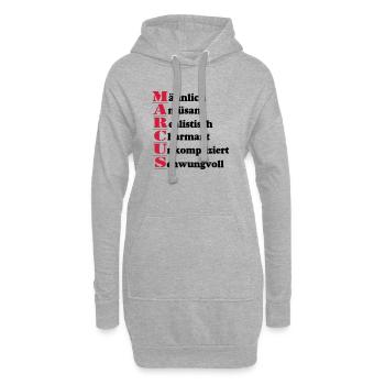 Marcus Vorname,Namensschild,Name,Fun Shirt (25) - Hoodie-Kleid - Grau meliert - Vorne