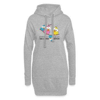 Pas bizarre. Je suis une édition limitée. Oiseaux sur un fil - Sweat-shirt à capuche long Femme - gris chiné - Devant