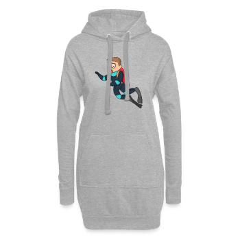 diving - Sweat-shirt à capuche long Femme - gris chiné - Devant