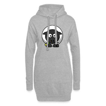 Dessin animé de mouton de nuit au clair de lune - Sweat-shirt à capuche long Femme - gris chiné - Devant