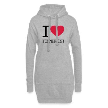 I LOVE PEPERONI - Hoodie-Kleid - Grau meliert - Vorne