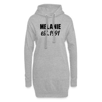 Melanie est 1991 - Hoodie-Kleid - Grau meliert - Vorne