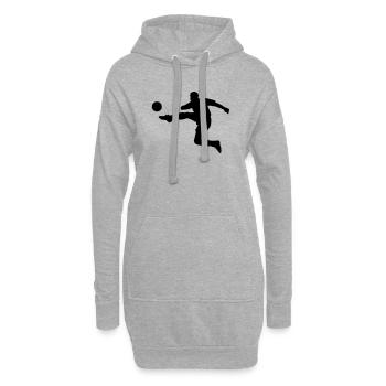 Joueur de football - Sweat-shirt à capuche long Femme - gris chiné - Devant