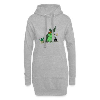 sorcière - Sweat-shirt à capuche long Femme - gris chiné - Devant