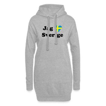 Jag älskar Sverige - Ich liebe Schweden - Hoodie-Kleid - Grau meliert - Vorne