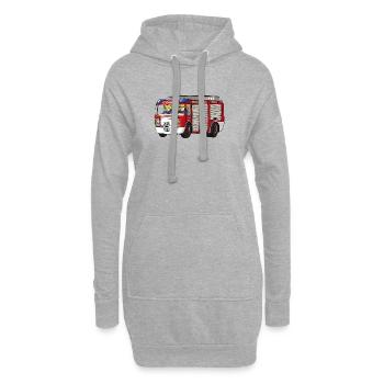 Rüstwagen Feuerwehr - Hoodie-Kleid - Grau meliert - Vorne
