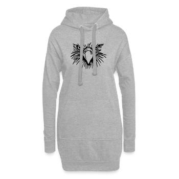 Böser Greif,Vogel,Geier,Adler,Raubvogel - Hoodie-Kleid - Grau meliert - Vorne