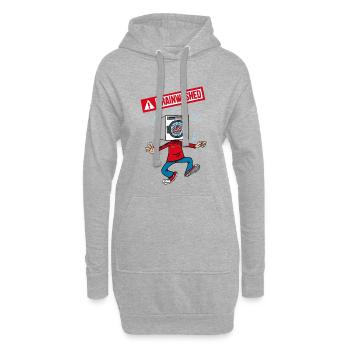 Lavage de cerveau - Sweat-shirt à capuche long Femme - gris chiné - Devant