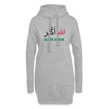 Allah Akbar - Hoodie-Kleid - Grau meliert - Vorne