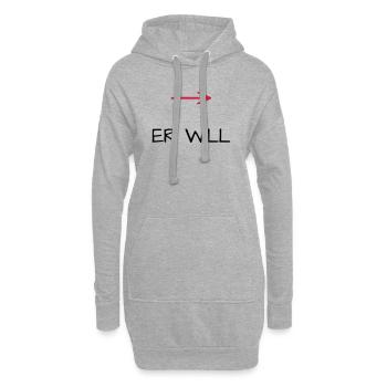 Il veut enterrement de vie de garçon arrow - Sweat-shirt à capuche long Femme - gris chiné - Devant
