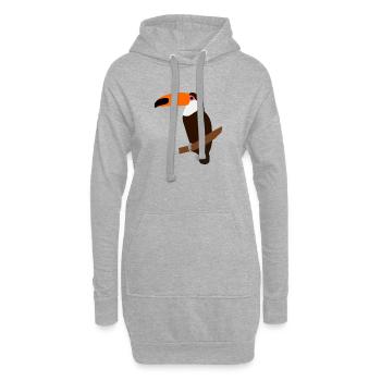 Toucan sur une branche – illustration colorée - Sweat-shirt à capuche long Femme - gris chiné - Devant