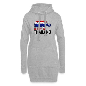 Thaïlande Éléphant / Cadeau / Idée cadeau - Sweat-shirt à capuche long Femme - gris chiné - Devant