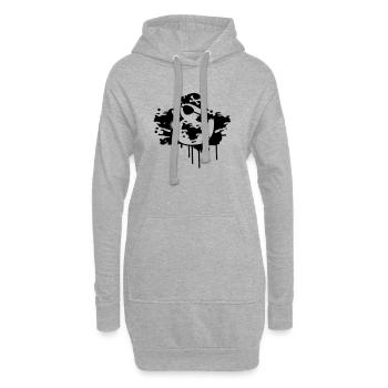 Piraten Gummi Ente mit einem Piraten Hut und - Hoodie-Kleid - Grau meliert - Vorne