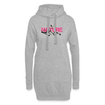 Nature en Rose Éclatante - Sweat-shirt à capuche long Femme - gris chiné - Devant