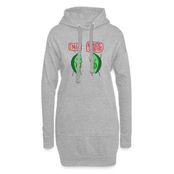 Avocado Witz: Fett-Punchlines - Hoodie-Kleid - Grau meliert - Vorne