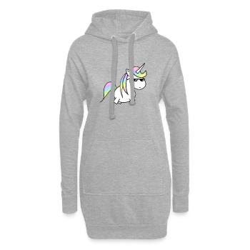 Pastell Einhorn Regenbogenmähne - Hoodie-Kleid - Grau meliert - Vorne