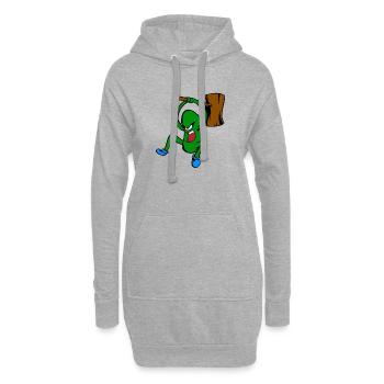 Concombre en colère - Sweat-shirt à capuche long Femme - gris chiné - Devant