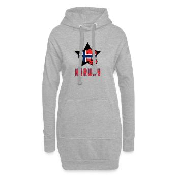 Norvège poing avec drapeau national cadeau drapeau - Sweat-shirt à capuche long Femme - gris chiné - Devant